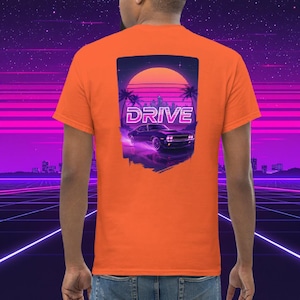 Retro Synthwave  Gift for Him DRIVE T-Shirt  80s Vaporwave Car Graphic Tee  Unisex Streetwear Aesthetic Shirt