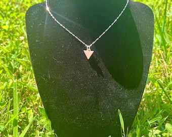 Queer Inverted Triangle Charm Necklace Sterling Silver