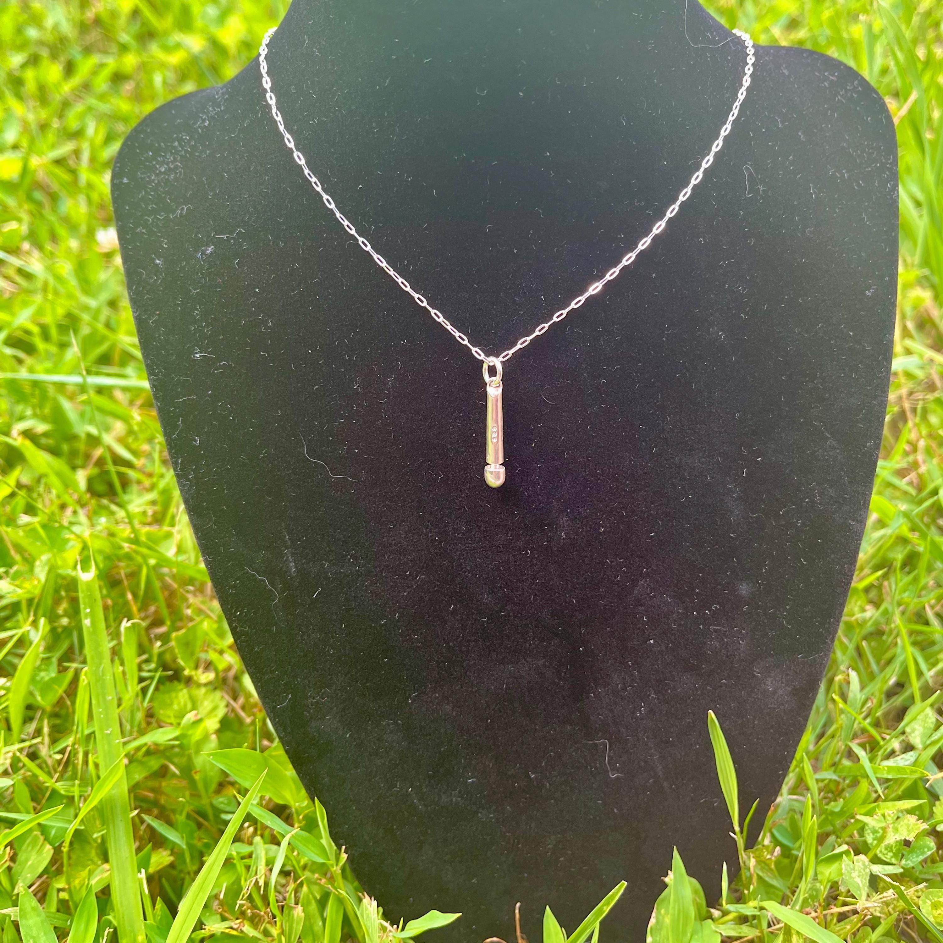 Sterling Silver Hitachi Magic Wand Charm Necklace