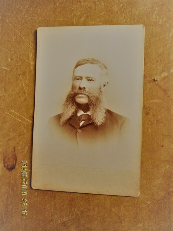 Massive Mustache Antique Cabinet Photograph Victorian Era Etsy