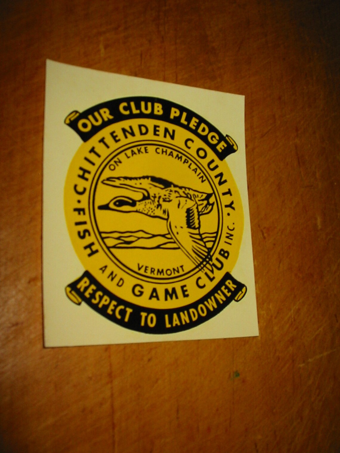 Vintage Fish And Game Club Decal Chittenden County Vermont NOS Etsy