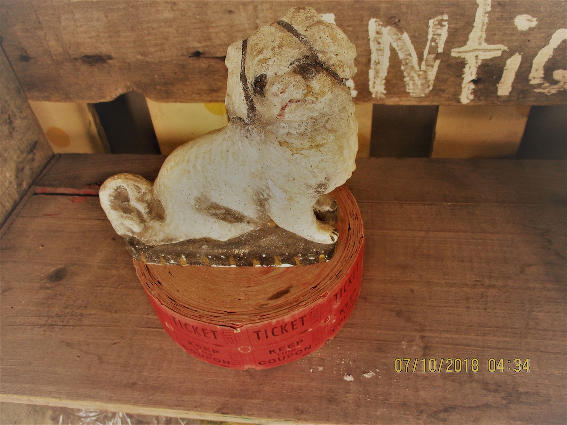 Vintage Cast Plaster Spaniel Dog Statue Old Plaster English Etsy