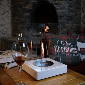Modern White Portable Fire Place Tabletop Fireplace İnterior Decor Fireplaces Luxury Home Gift Bioetanol Fire Pit Home Design Special Gifts