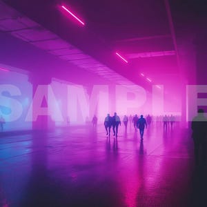 Ambient Flow - Futuristic Sci-fi Cyberpunk Wall Art, Dystopian Digital Download