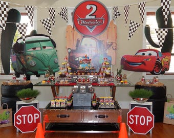 Printable Disney Pixar Car Birthday Party Backdrop/Dessert Table Background (PDF)