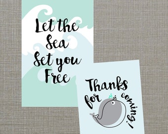 Printable Under The Sea Birthday Welcome Sign - Thank You (PDF)