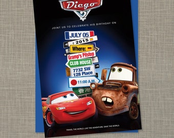 Printable Disney Pixar Car Invitation Card (PDF)