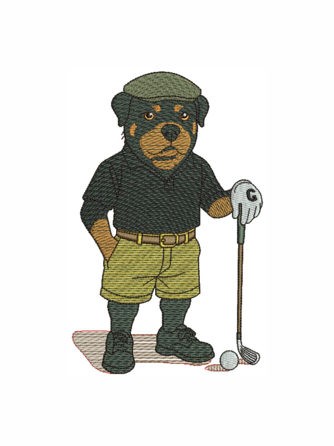 Golf Rottweiler Machine Embroidery Design – Dog Playing Golf, Digital ...