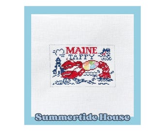Maine Salt Water Taffy | 18 Mesh Needlepoint Canvas | New England Summer Collection