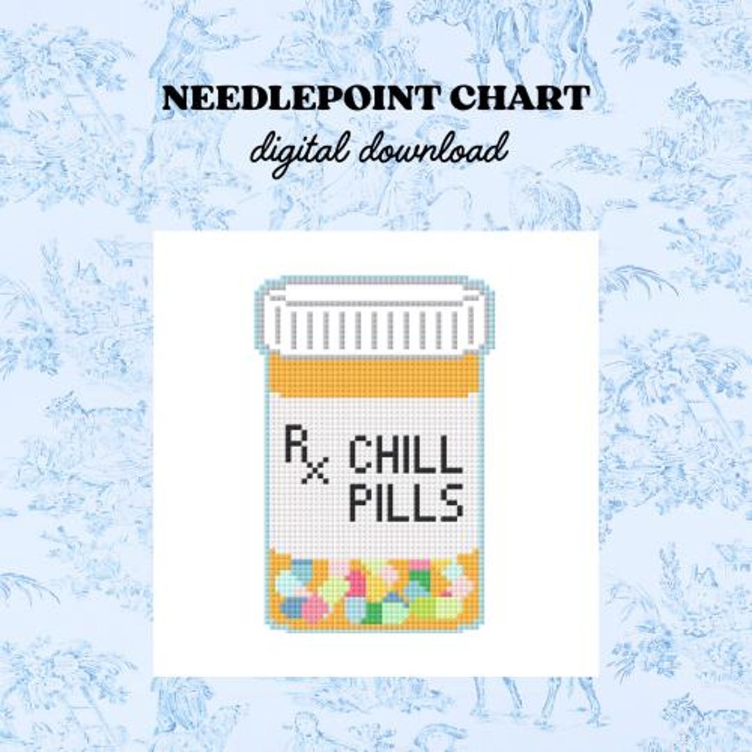 Chill Pills Needlepoint PDF Pattern | Digital Stitch Guide | Instant ...