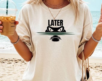 Later Gator Vintage 90s  T-Shirt, Graphic Alligator Print, Retro Style Cropped T-Shirt, Funky Fashion Statement Shirt, Trendy Clothing