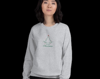 Merry Christmas Embroidered Sweatshirt, Christmas Crewneck, Embroidered Holiday Sweatshirt, Cozy Winter Sweater, Unisex Christmas Gift