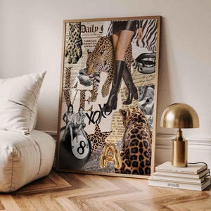 Trendy Custom Leopard Roar Print - Fashion Stylish Wall Art Print - Cheetah Prints - Custom Initial Wall Art-Trendy Aesthetic Fashion Poster