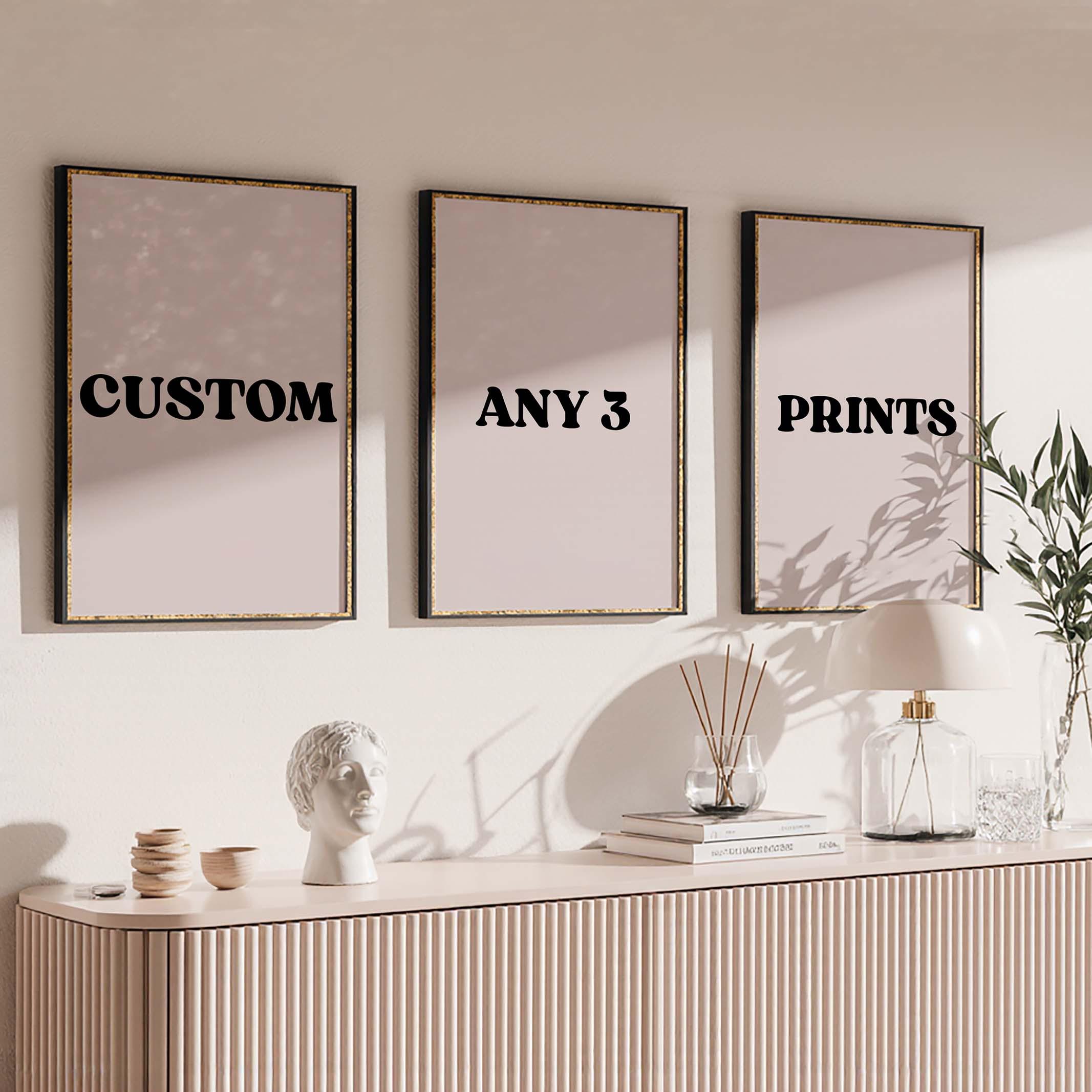 Custom 3 Digital Prints, Custom Gallery Wall Set, Trendy Print Set of 3 ...