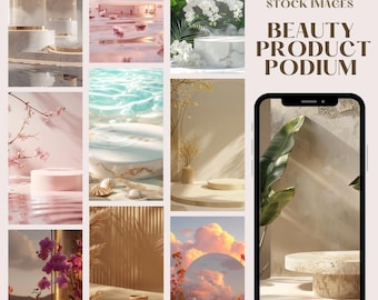 Product Showcase | Skincare Stock Photos | Beauty Products Stock Photos | Product Podium |  Mock-Up Product Photography  | Aesthetic Photo