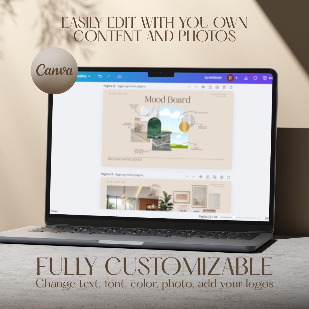 Interior Design Template Client Presentation Canva Template | Minimal ...