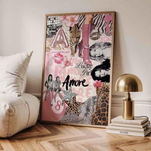 Pink Leopard Wall Art - Trendy Custom Leopard Print - Fashion Stylish Wall Art - Cheetah Prints - Custom Initial Wall Art - Fashion Poster