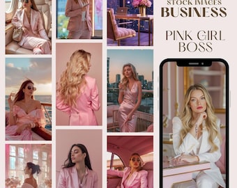 Pink Girl Boss Aesthetic Stock Photos | Faceless Marketing | Pink Stock Images | Aesthetic Photo | Faceless Photo Marketing