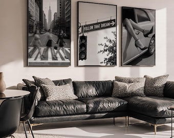 Fashion Stylish Wall Art Print - Trendy Girl Print Set of 3 - Black and White Printable Posters- Home Decor - Girl Chic Decor