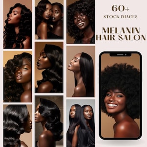 Melanin Stock Photos Hair Salon | Melanin Hair Photography | Melanin Luxury Hair | Aesthetic Photo | Photo Marketing