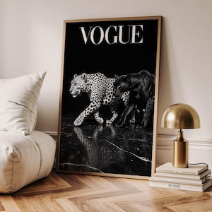 Leopard & Panther Poster Wall Art, Trendy Aesthetic Poster, Leopard Print, Luxury Apartment Decor, Fashion Art Print, Digital File