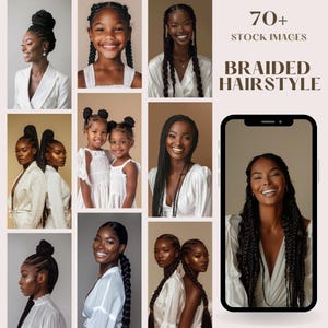 Melanin Stock Photos Hair Salon | Braided Beauty Stock Photo | Melanin Luxury Hair | Aesthetic Photo | Photo Marketing
