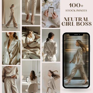 Neutral Girl Boss Aesthetic Stock Photos | Faceless Marketing | Beige Stock Images | Aesthetic Photo | Faceless Photo Marketing