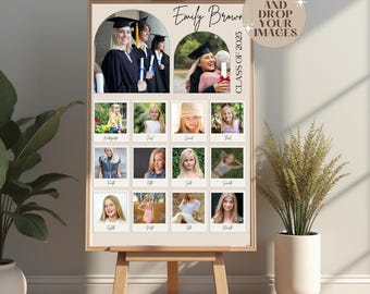 Abschlussfeier 2026, Abschlussfeier-Foto-Collage, | Abschluss-Fotobrett | Abschlussfeier Poster Display | Abitur Geschenk Senioren | Jahrgang 2026