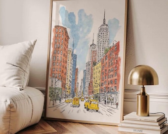 New York City Print Poster, New York City Art, NYC Poster, City Poster, Trendy Print, New York Poster, Girly Preppy Print,Dorm Decor
