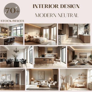 Fotos de Interiores de Casas Neutras | Pacote de Imagens de Design de Interiores | Interior Estético de Casas | Foto de Luxo | Fotos Estéticas