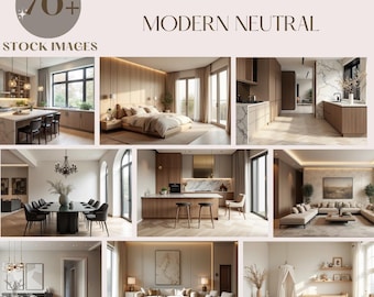 Neutraal interieur Stockfoto's | Bundel met interieurontwerpafbeeldingen | Esthetisch huisinterieur | Luxe Stock Photo | Esthetisch Stockfoto's