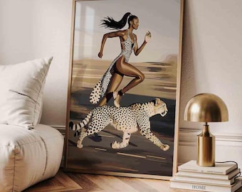 Arte de mujer negra, Arte de tendencia, Arte mural de mujer negra, Arte mural de chica negra, Arte mural digital, Arte de chica negra, Arte de póster negro, Decoración de lujo