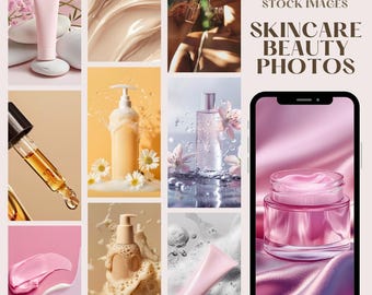 Fotos de estoque de cuidados com a pele | Fotos de estoque de produtos de beleza | Mockup de creme hidratante | Beleza de soro | Foto estética | Vitrine de produtos