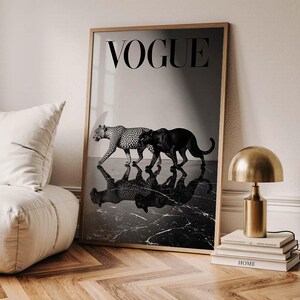 Leopard & Panther Poster Wall Art, Trendy Aesthetic Poster, Leopard Print, Luxury Apartment Decor, Fashion Art Print, Digital File
