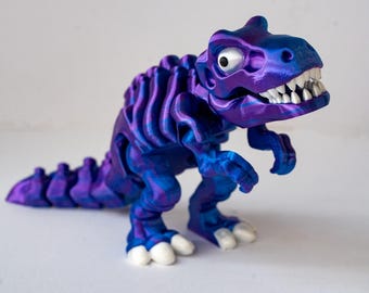 Articulated Dinosaur T-rex 3D Printed – Colourful Flexible Desk Decoration