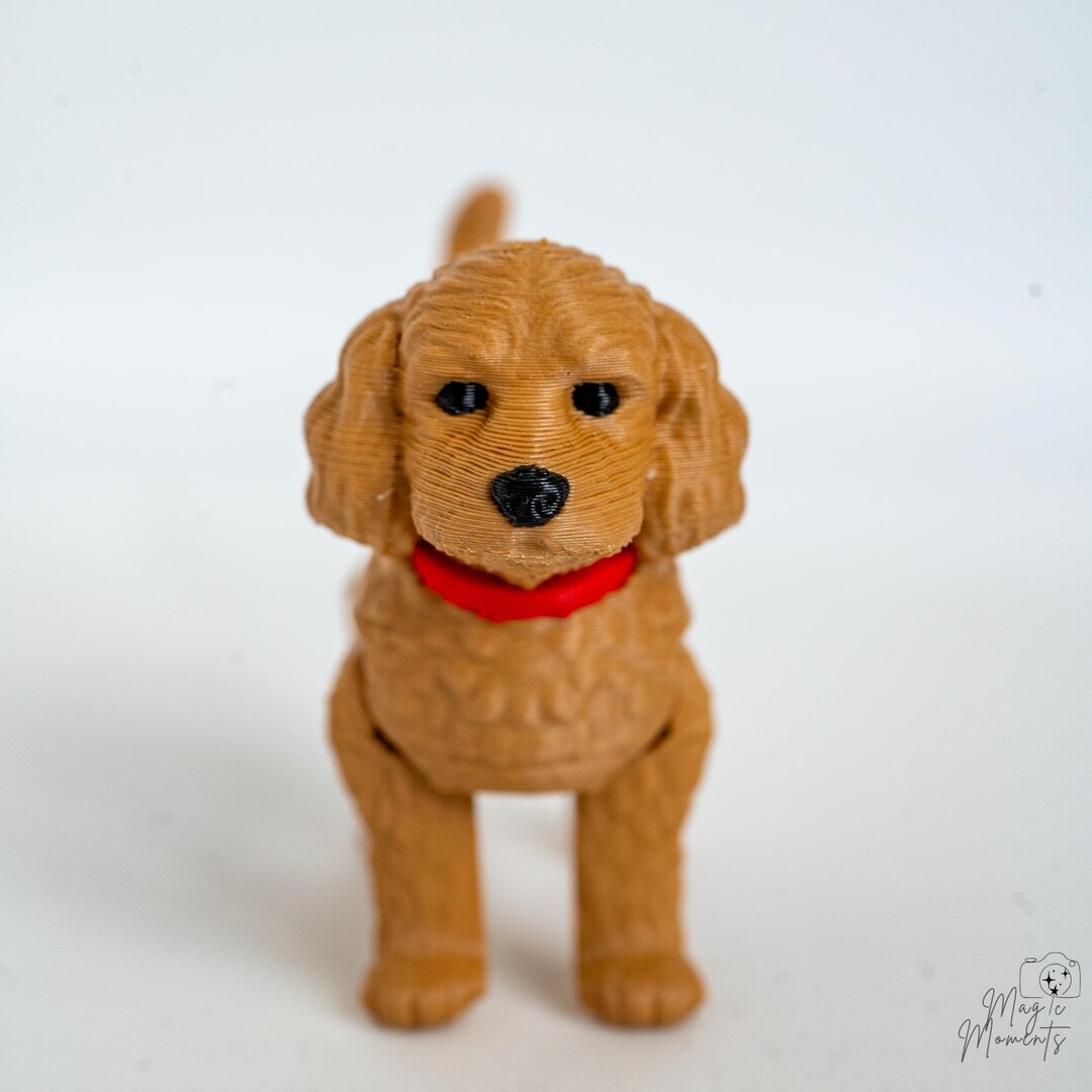 Mini Articulated Cockapoo Dog Figurine Keychain Desk Decor Collectible ...