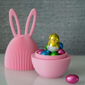 Easter Bunny Egg Container | 3D Printed Rabbit Egg Holder Decor
