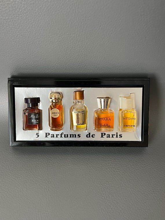 Vintage Set of 5 Mini Perfumes by Balmain, Givenchy, Antilope, Ma
