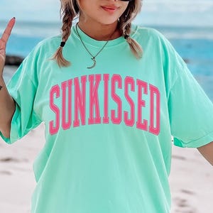 Sunkissed Shirt Summer Tee Comfort Colors®, Sunkissed Beach Tshirt, Preppy Shirts, Beachy Tee, Coconut Girl, Summer Shirt, Oversized Shirt