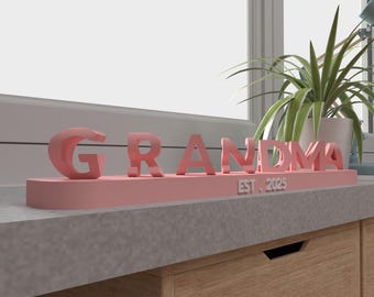 3D Flip Name Gift (premium): Custom new grandma gift