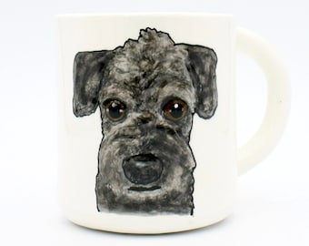Black Schnauzer Mug | coffee mug tea cup | terrier schnauzer mug | pet portrait mug | in stock | Holiday Gift Idea | dog mom dog dad gifts