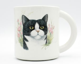 Tuxedo Cat Elegance Mug | coffee mug tea cup | pet portrait | in stock, ready to ship | Gift Idea | black and white cat