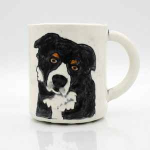 Bernese Mountain Dog Mug | dog coffee mug tea cup | handmade pottery | Berner gift | cute dog mug | in stock | dog mom dog dad gifts
