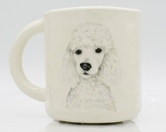 White Poodle Pet Mug | coffee mug tea cup | white poodle portrait | dog portrait gift idea | dog pet animal lover | in stock