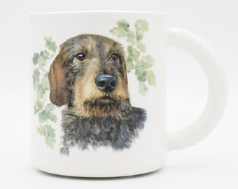 Long-haired Doxie Dog Mug | dachshund mug | pet portrait | dog lover gift | pet gift | wiener dog | cute gift idea