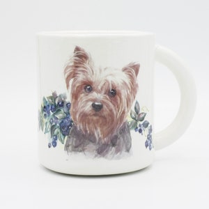 Yorkie Bliss: Blueberry Delight Mug pet coffee mug tea cup cute dog lover gift in stock ready to ship Hadley Clay Studio Original image 1