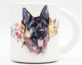 German Shepherd Mug | coffee mug tea cup | GSD portrait | dog lover gift idea | in stock