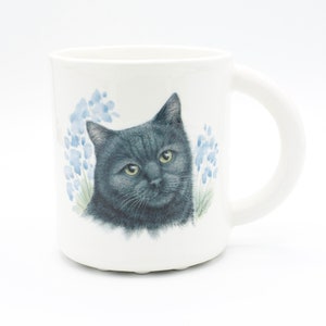 Midnight Whiskers: Black Kitten Ceramic Mug | cat portrait coffee mug | cat portrait | spring painting | ceramic art mug | cat mom cat dad