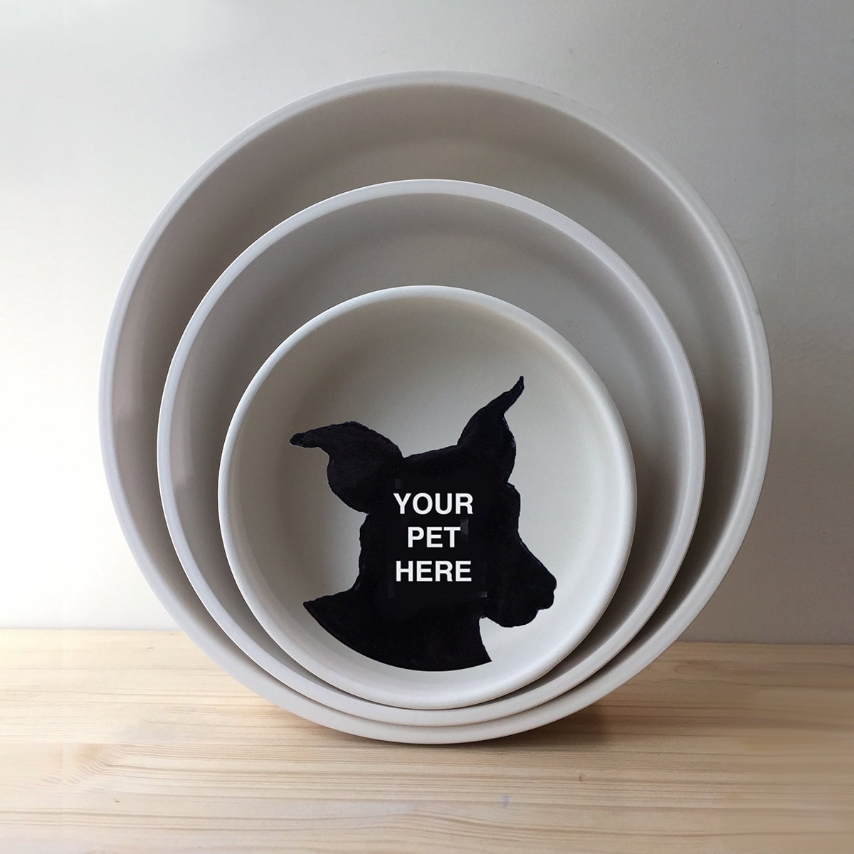 Pet Bowl/Bol Personnalisé de Nourriture Pour Chats Chiens Portrait d'animaux Compagnie Fait Main à P