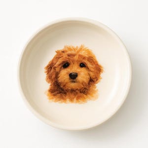 Golden Doodle Portrait Ring Dish – Handmade Ceramic Jewelry Tray